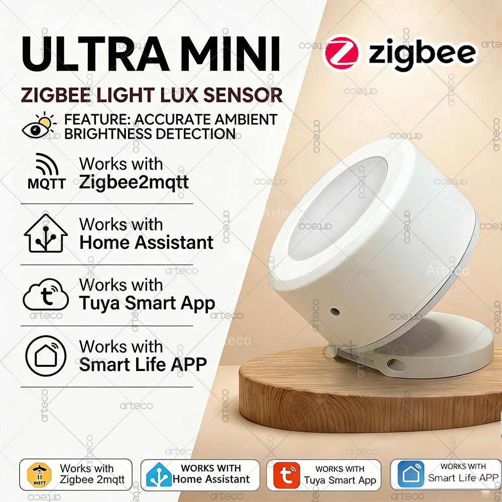 Smart Home Monitor - Ultra Mini Czujnik Światła Zigbee Detektor