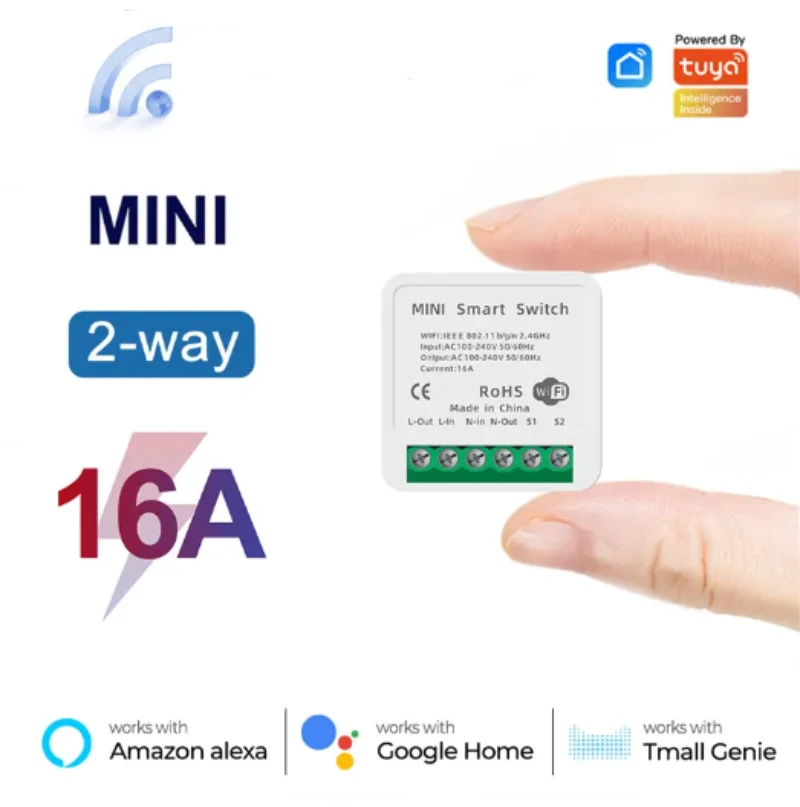 Smart Home Simple - Mini przełącznik WiFi 16A, aplikacja Smart