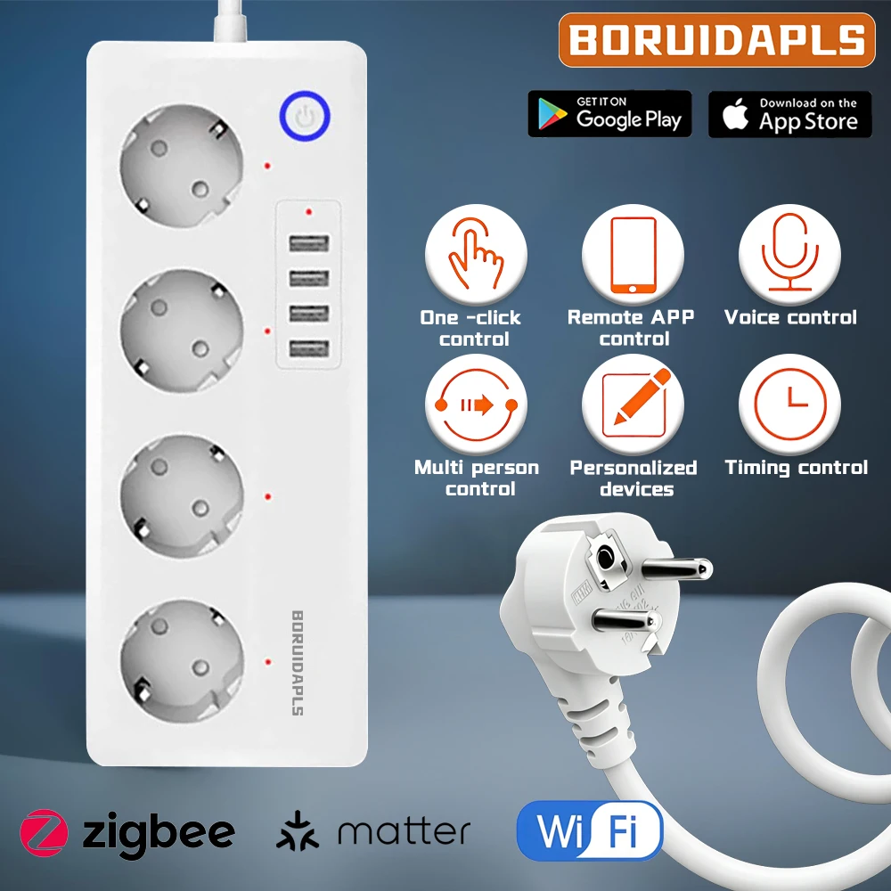 Smart Home Or Smart Home - BORUIDAPLS ZigBee Matter WiFi Inteligentna Listwa