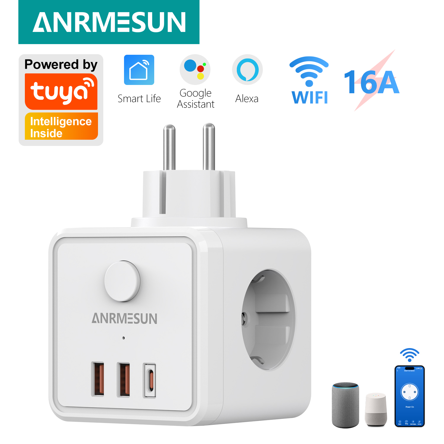 Wtyczka EU z 3 gniazdami, 2 po – Smart Home Or Smart Home recenzja i cena